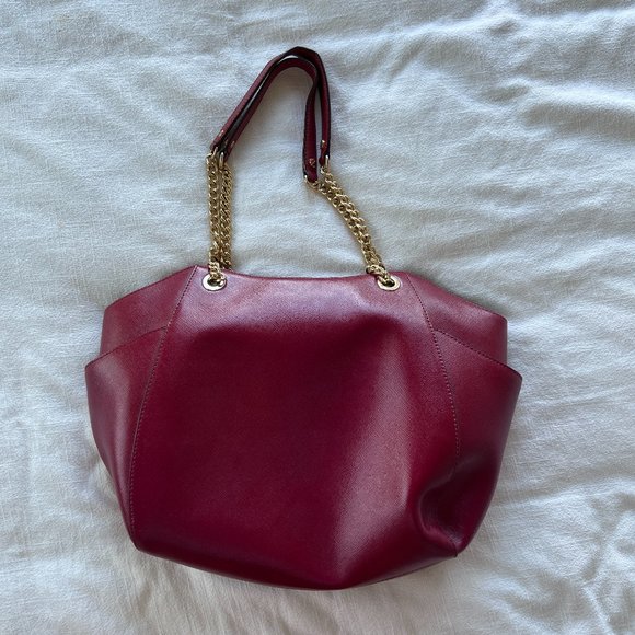 Michael Kors Dark Red Jet Set Tote Bag - Picture 2 of 5